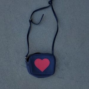 Heart Accent Navy Crossbody Bag